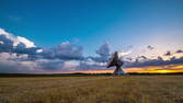 Time lapse clip - Day to Night Transition Earth Radar Station