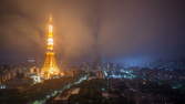 Time lapse clip - Tokyo Tower Wide Angle