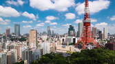 Time lapse clip - Tokyo Tower Wide Angle Stock Footage