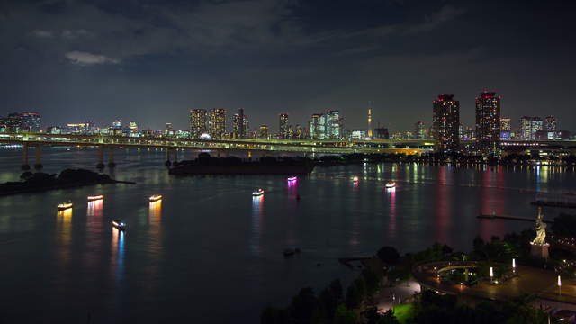 Odaiba Seaside Park at Night