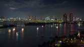 Time lapse clip - Odaiba Seaside Park at Night