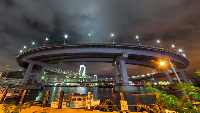 Rainbow Bridge Loop at Night