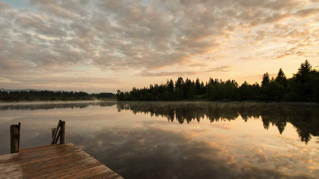 Dusk With Rising Moon At The Lake