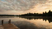 Time lapse clip - Dusk With Rising Moon At The Lake