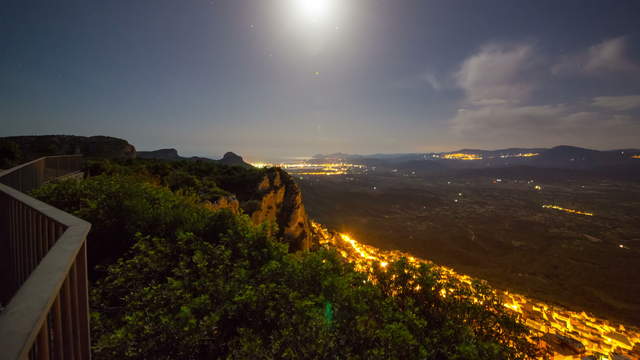 Moon above Village