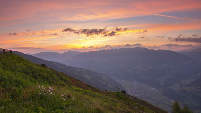 Sunrise above Zillertal