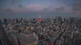 Time lapse clip - Tokyo Skyline Sunrise