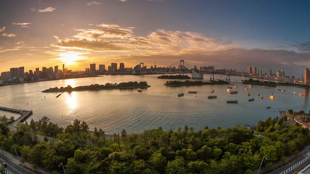 Tokyo Rainbow Bridge Sunset